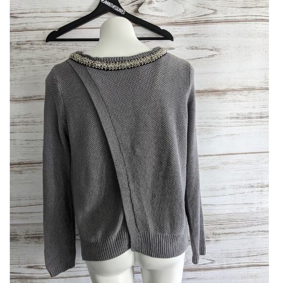RD Style Beaded Neckline Open Back Sweater sz M - Picture 5 of 9
